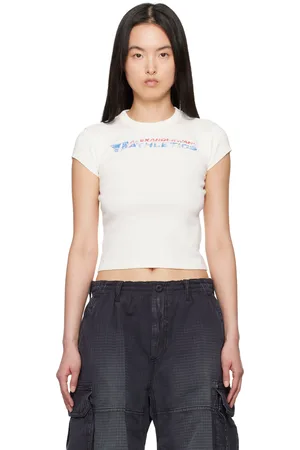 Alexander Wang Off-White Distressed Logo T-shirt