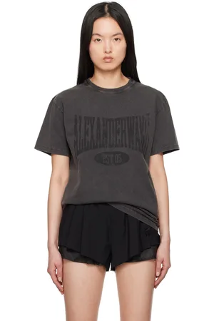 Alexander Wang Black Distressed Logo T-shirt