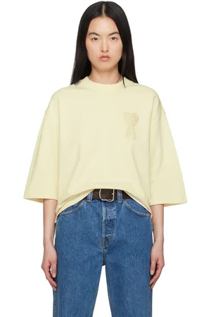 Ami Off-White Cotton Ami de Coeur Patch T-shirt