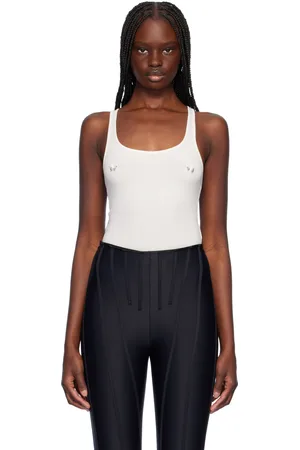 MUGLER Off-White Pierced Tank Bodysuit