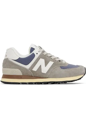 New Balance Taupe & Navy 574 Sneakers