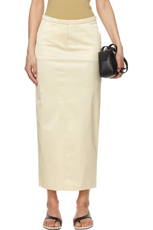 Totême Off-White Straight Midi Skirt