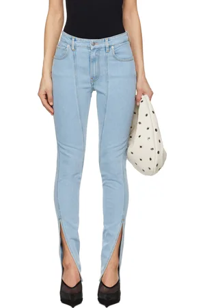 MUGLER Blue Paneled Jeans
