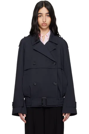 Totême Navy Short Cotton Trench Jacket