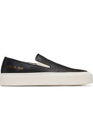 COMMON PROJECTS Black Leather Slip-on Sneakers