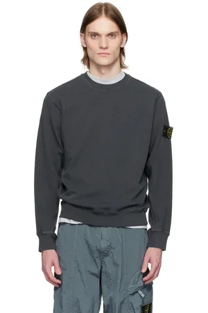 Stone Island Gray Malfilé Fleece Old Effect Sweatshirt