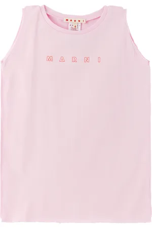 Marni Kids Pink Printed-Logo Cover-Up