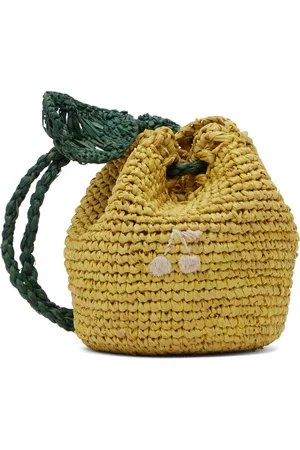 BONPOINT Kids Yellow & Green Eleni Raffia Bag