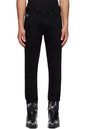 VERSACE Black Contrast Pocket Jeans