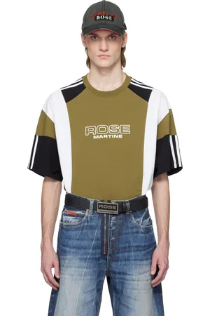 MARTINE ROSE Green Oversized Panelled T-shirt