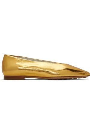 Bottega Veneta Gold Sofia Ballerina Flats