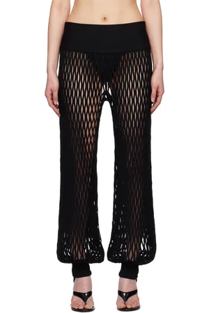 Alaïa Black Macramé Knit Trousers