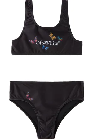 OFF-WHITE Kids Black Butterfly Bookish Bikini