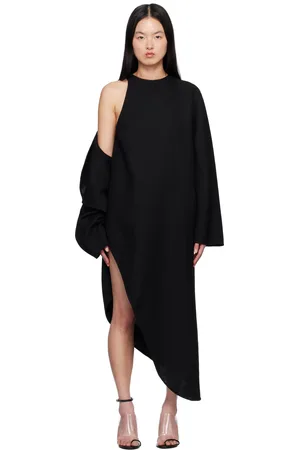 Alaïa Black Wool Gazar Wrap Coat