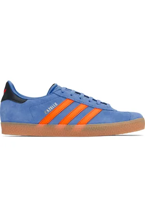adidas Big Kids Blue & Orange Gazelle Sneakers