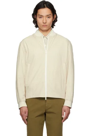HUGO BOSS Beige Slim-Fit Bomber Jacket