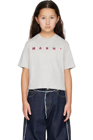 Marni Kids Gray Cropped T-shirt