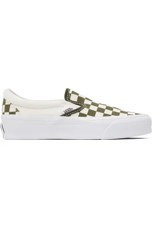 Vans Off-White & Green LX Classic Slip-On 98 Sneakers