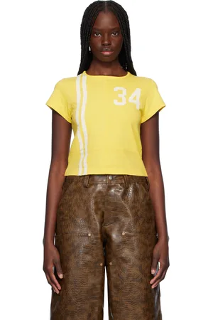 AMBUSH Yellow Paneled Fitted T-shirt