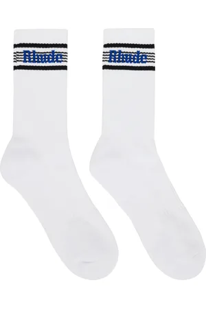 Rhude White Speed Stripe Socks