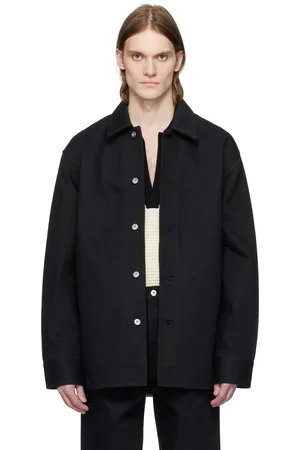 Jil Sander Black Logo Patch Denim Overshirt