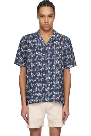 Orlebar Brown Navy Maitan Linen Shirt