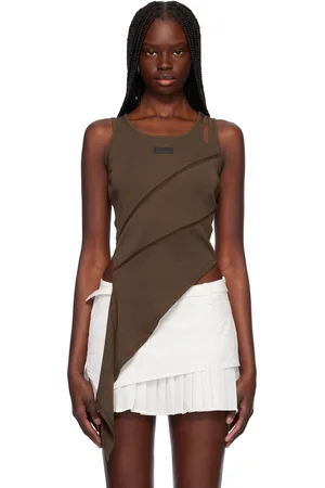 Feng Chen Wang Brown Patchwork Tank Top