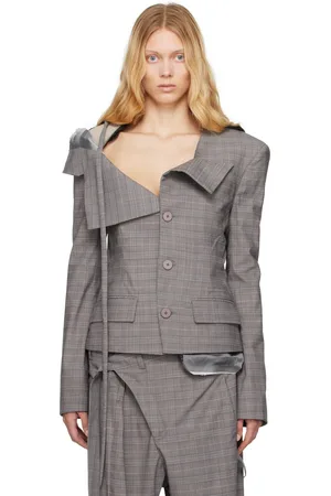 OTTOLINGER Gray Off-Shoulder Blazer