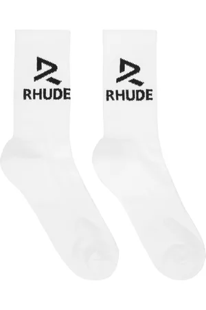 Rhude White Trophy Racing Socks