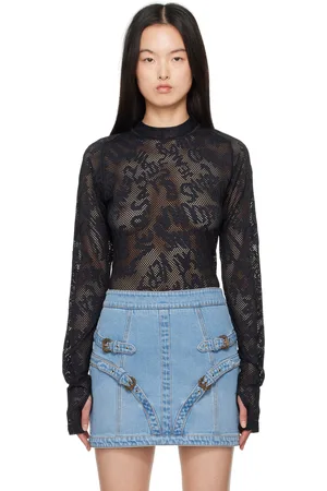 VERSACE Black Fishnet T-shirt