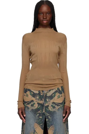 Feng Chen Wang Taupe Transparent Sweater