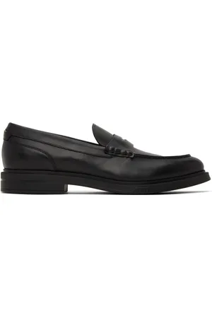 HUGO BOSS Black Almond Toe Loafers