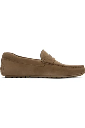 HUGO BOSS Taupe Portuguese-Crafted Suede Loafers