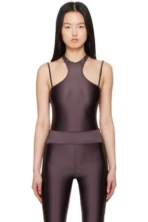 VERSACE Brown Racerback Bodysuit