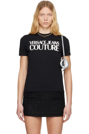 VERSACE Black Screen-Printed T-shirt