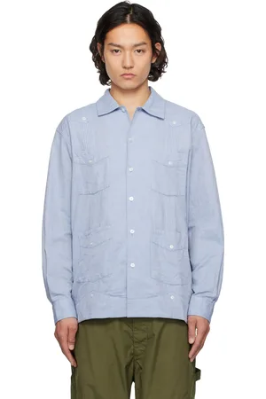 ENGINEERED GARMENTS Blue Solid Guayabera Shirt