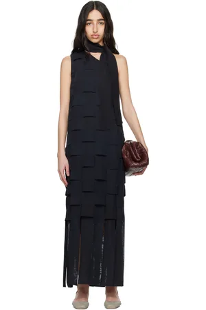 SUPER YAYA Navy Imperial Midi Dress