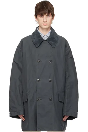 Maison Margiela Gray Cotton Caban Jacket