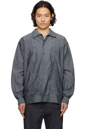 ENGINEERED GARMENTS Navy Guayabera Shirt
