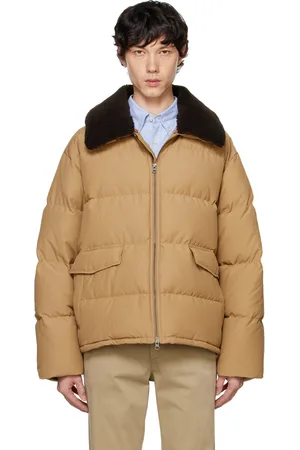 DUNST Brown Faux-Shearling Collar Down Jacket