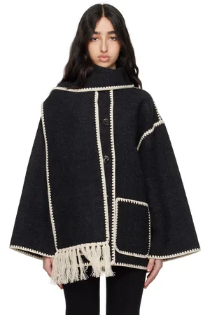 Totême Gray Embroidered Scarf Jacket