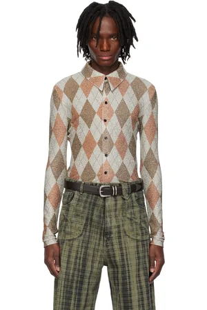 EgonLab Gray & Brown Fitted Shirt
