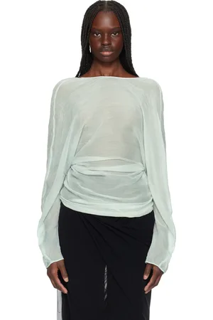 CHRISTOPHER ESBER Blue Latticed Lace Shrug Top
