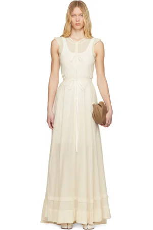 Maison Margiela Off-White Cotton Voile Maxi Dress