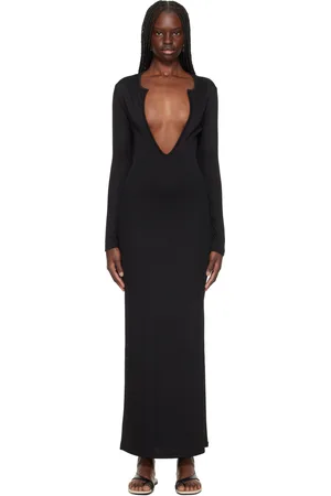CHRISTOPHER ESBER Concave Long Sleeve Rib Maxi Dress
