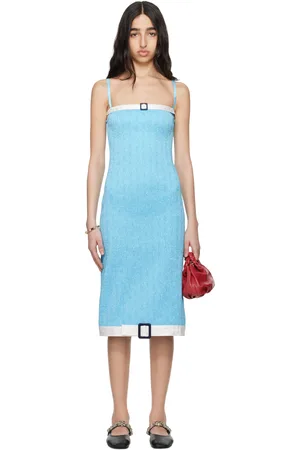 SUPER YAYA Blue Audrey Pool Midi Dress