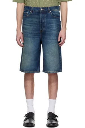 HUGO BOSS Blue Logo Patch Denim Shorts