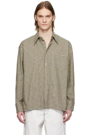 KARMUEL YOUNG & Black Check Square Snap Off Shirt