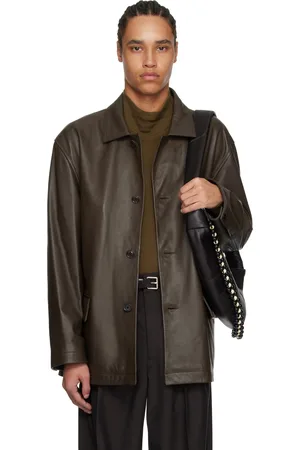 LEMAIRE Brown Relaxed Leather Jacket