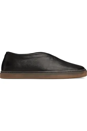 LEMAIRE Black Linoleum Piped Loafers